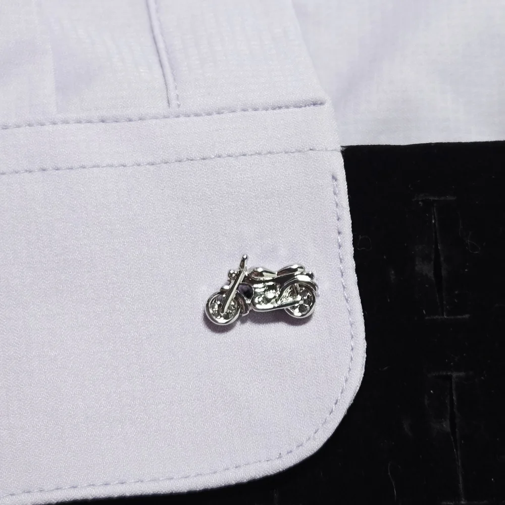 Motorcycle Cufflinks Men’s Novelty French Cuff Silver Bullet Back Biker Gift